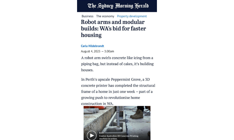 Australia’s first multi-storey 3D concrete printed home in Perth by Contec Australia