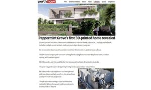 Peppermint Grove’s first 3D concrete printed home image.