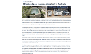 Voxel Matters article featuring Contec Australia’s 3D concrete printed swimming pool and construction process in Western Australia