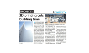 Newspaper article from The Post Property featuring Contec Australia’s 3D concrete printing project in Peppermint Grove
